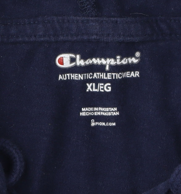 Champion Men's Blue XL Pullover Hoodie, Logo Accent