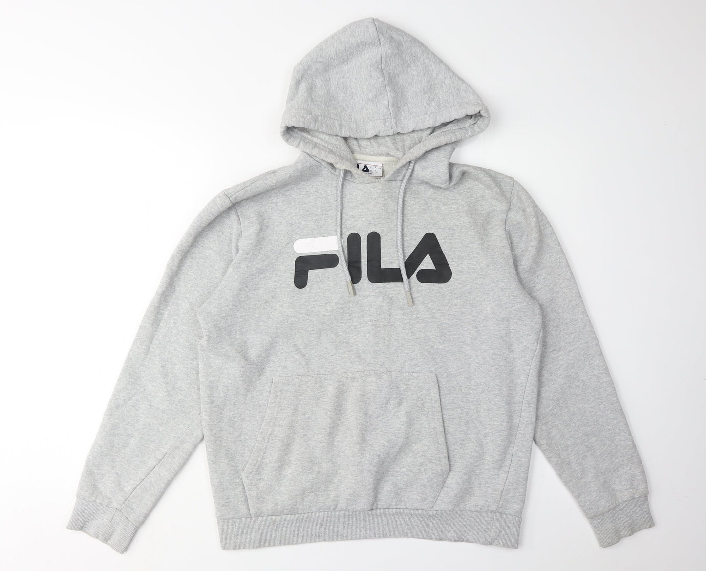 FILA Men's Grey Hoodie S Pullover Logo Style