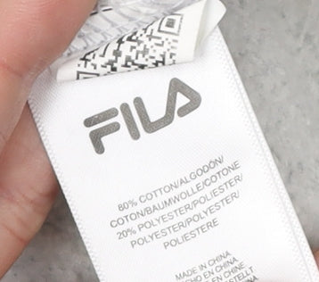 FILA Men's Grey Hoodie S Pullover Logo Style