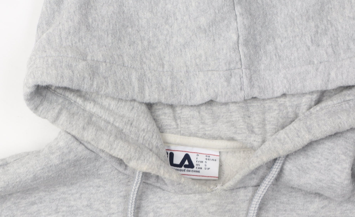 FILA Men's Grey Hoodie S Pullover Logo Style