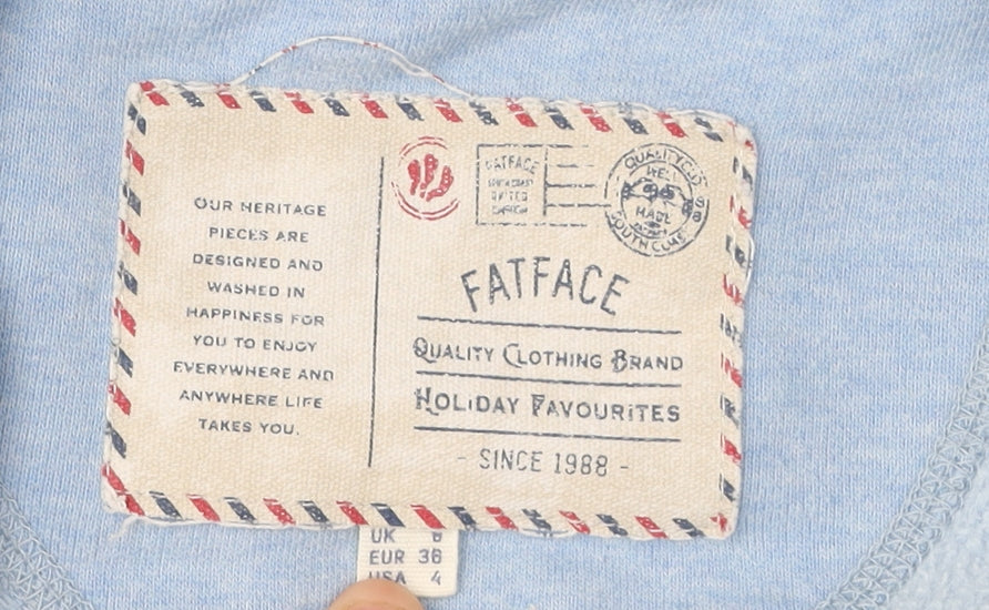 FatFace Women's Blue Full Zip Hoodie Size 8