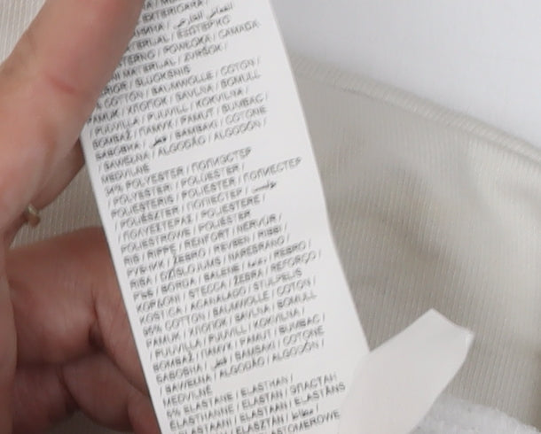 Puma Women's White Logo Sweatshirt L Pullover Crew