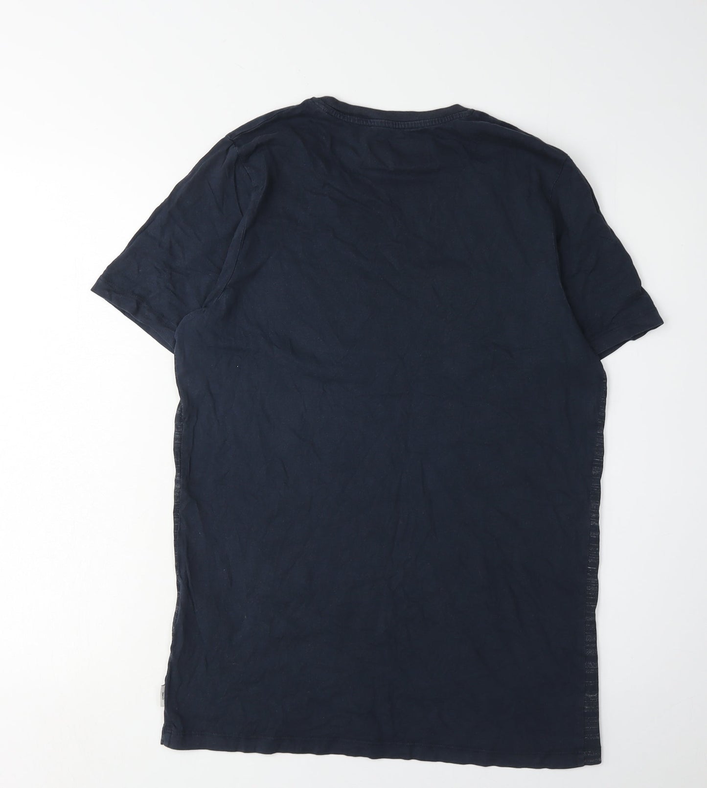 Jack & Jones Men's Blue Colourblock T-Shirt, Size L