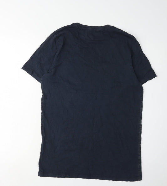 Jack & Jones Men's Blue Colourblock T-Shirt, Size L