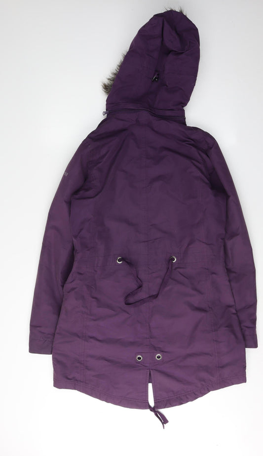 Trespass Women's Purple Parka Coat Size 10 Waterproof