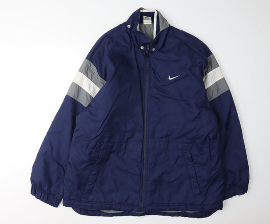 Nike Men's Blue Bomber Jacket, Size L, Sports Casual