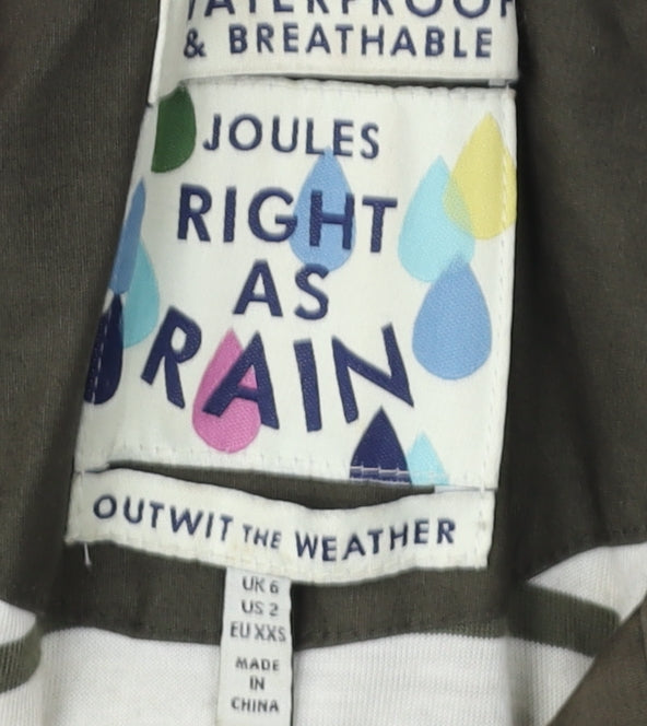 Joules Women’s Green Floral Parka Jacket Size 2XS