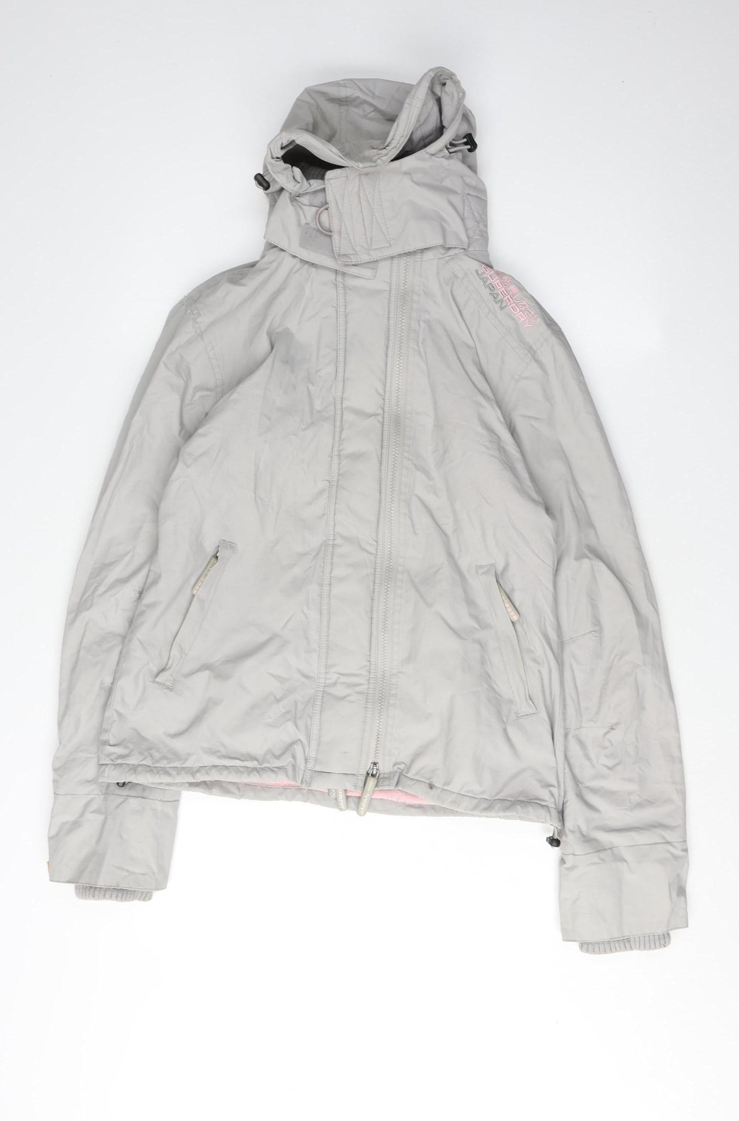 Superdry Women's Grey Hooded Zip Jacket L