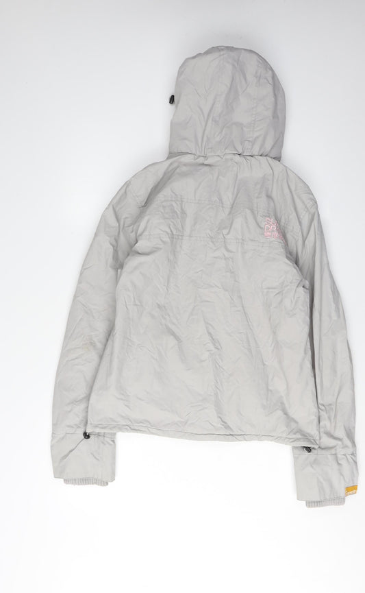 Superdry Women's Grey Hooded Zip Jacket L