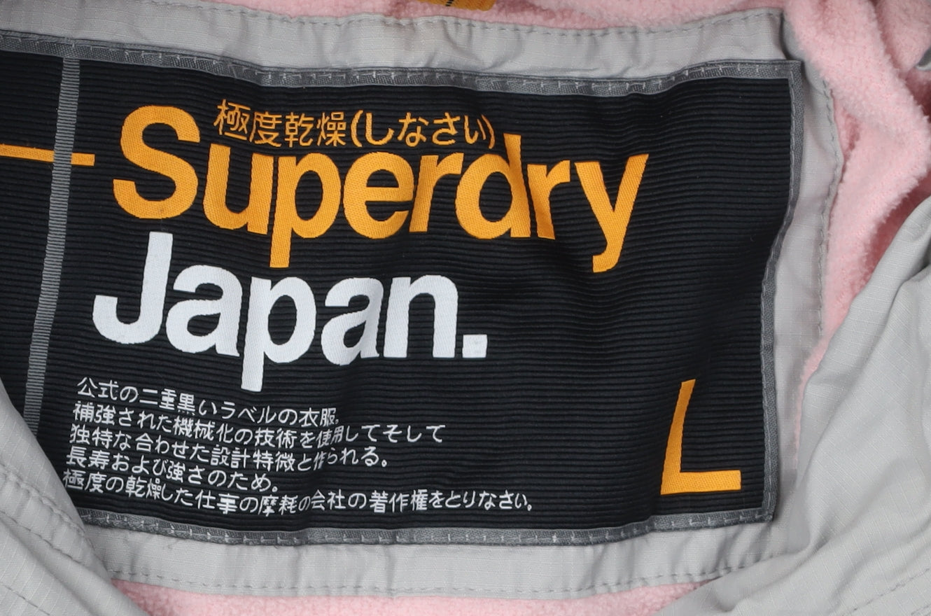 Superdry Women's Grey Hooded Zip Jacket L