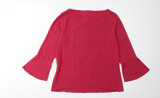 Hobbs Women's Red Flared Sleeve Top, Size M