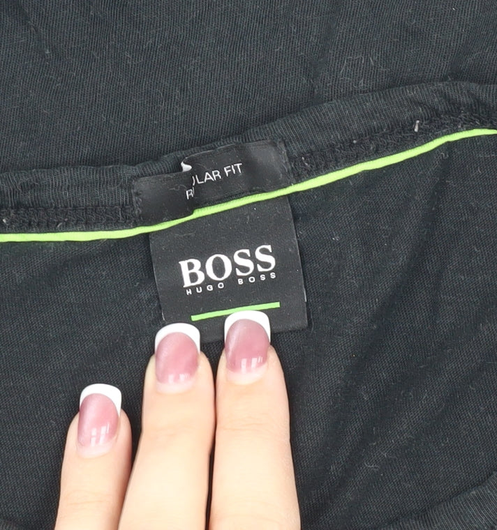 Hugo Boss Men’s Black Regular Fit T-Shirt - Size L