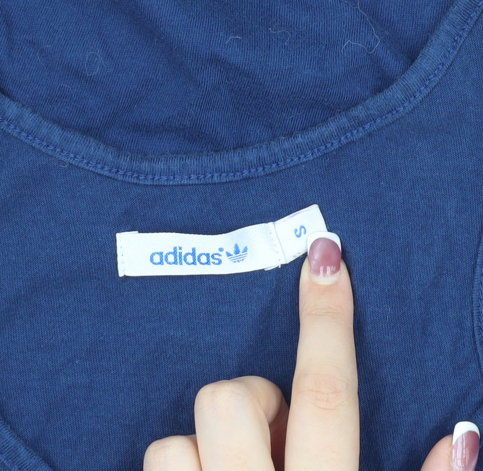 Adidas Unisex Blue Tank Top S - Gym & Training Logo