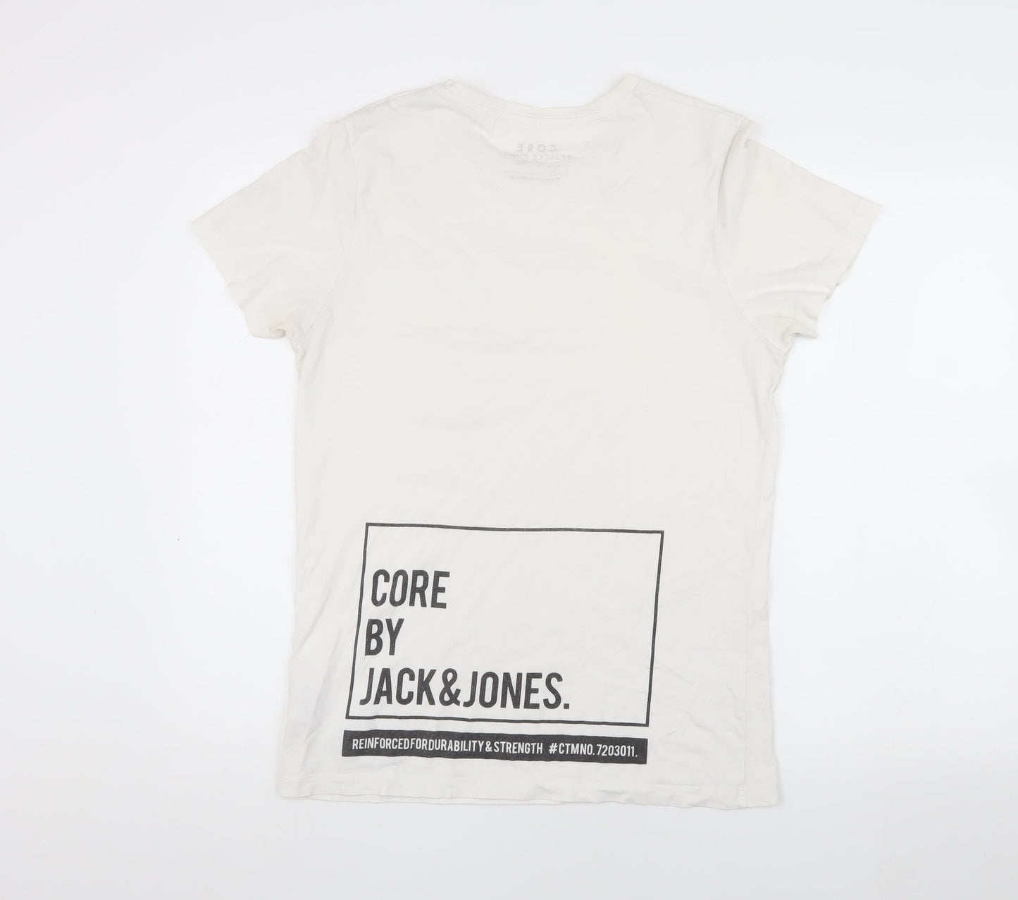 Jack & Jones Men's White Medium T-Shirt, Crew Neck Casual