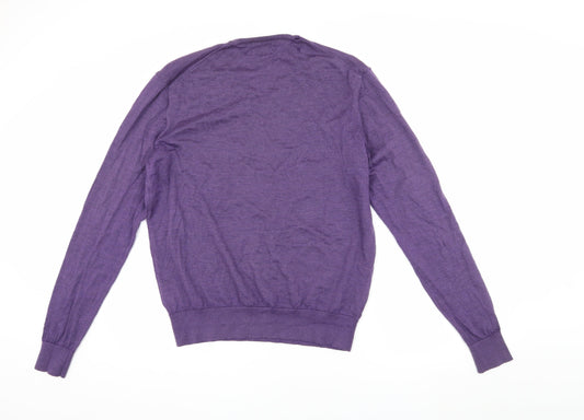 Polo Ralph Lauren Men’s Purple Wool XL V-Neck Jumper