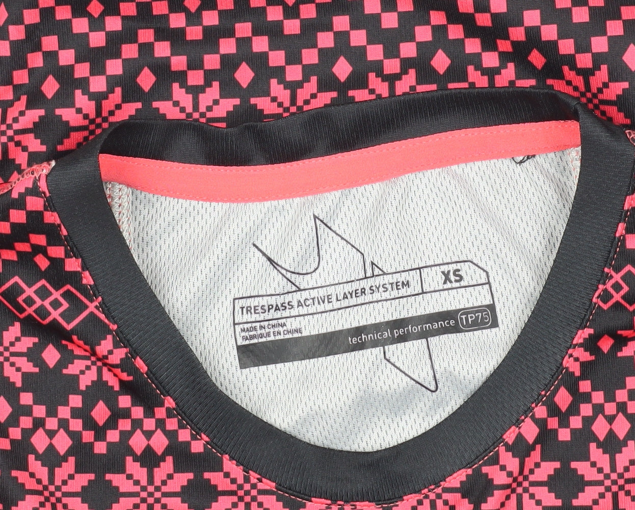 Trespass Women's Black Pink XS Long Sleeve Active Top