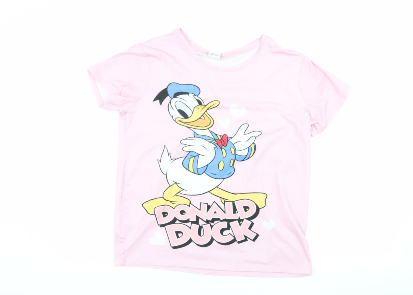 Disney Women's Pink Donald Duck T-Shirt XS