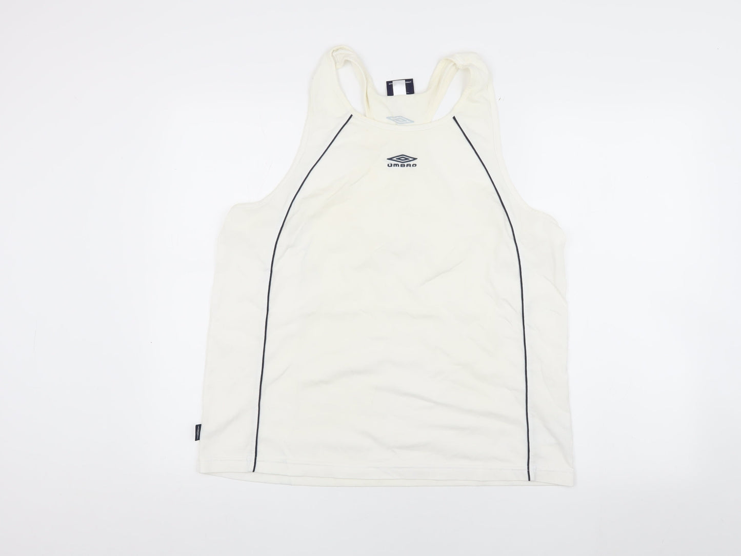 Umbro Men's White Gym Tank Top - L, Jersey Style