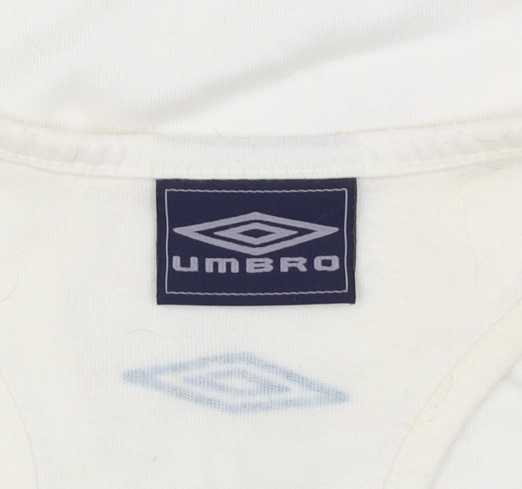 Umbro Men's White Gym Tank Top - L, Jersey Style