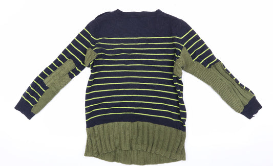 Hobbs Women's Blue Striped Wool Pullover Jumper S