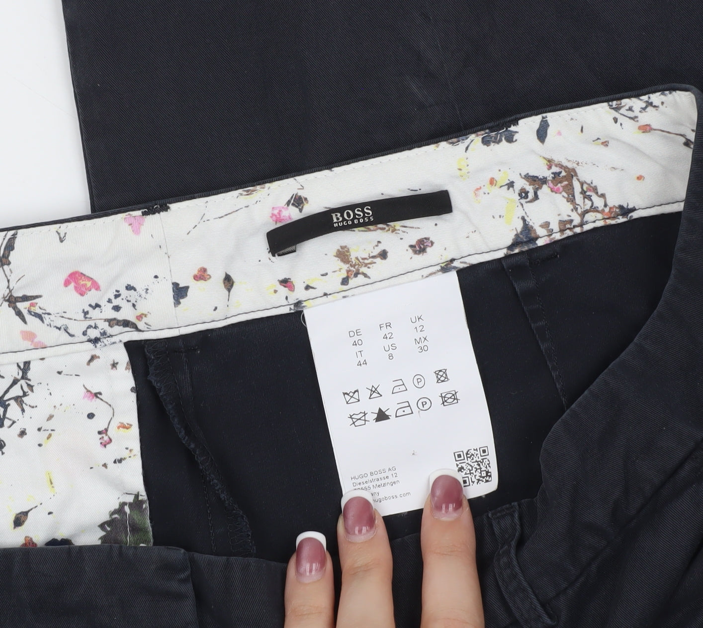 Hugo Boss Women's Black Chino Trousers Size 12