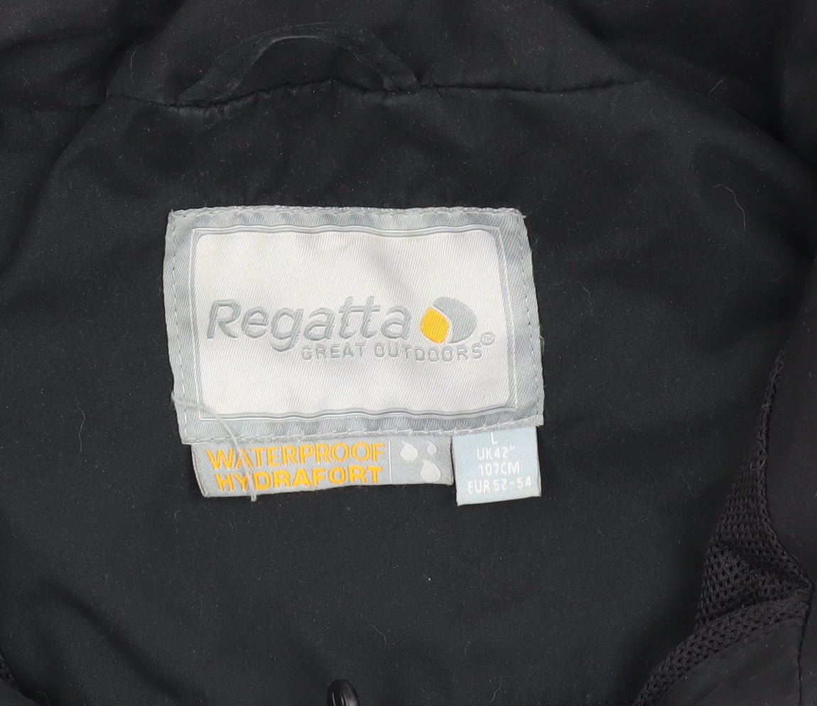 Regatta Men's Black Waterproof Rain Coat Jacket Size 42