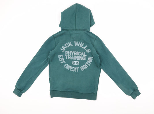 Jack Wills Women's Green Pullover Hoodie UK Size 10