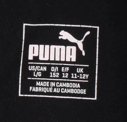 Puma Black Boys Track Pants 11-12 Years