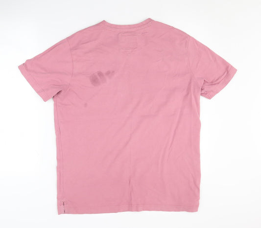 Crew Clothing Men’s Pink Cotton T-Shirt, Size L