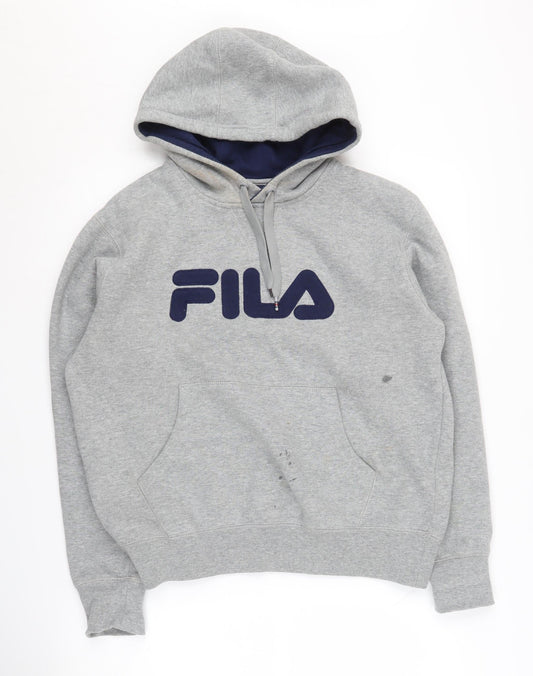 Fila Men's Grey Pullover Hoodie - Size S
