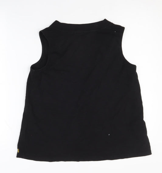 Womens UK Size 10 Joules Black 100% Cotton Tank