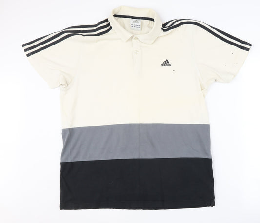 Adidas Men's Colourblock Polo Shirt L