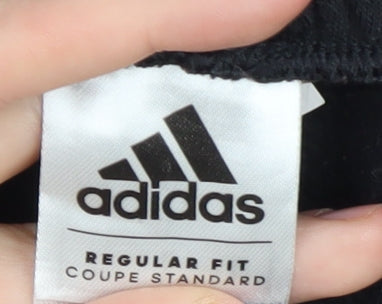 Adidas Boys Black Track Pants - Size 10, Regular Fit