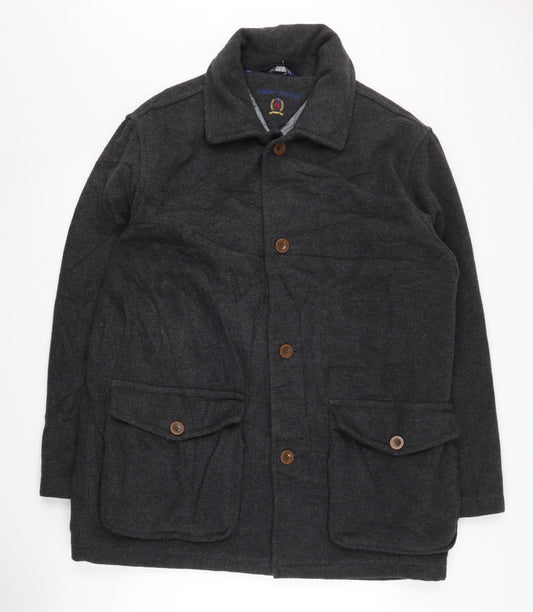 Tommy Hilfiger Men's Black XL Overcoat - Classic Style