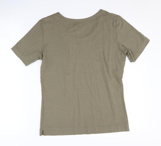 Womens UK Size 8 Alexon Green Viscose Blend T-Shirt