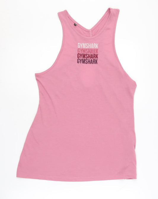 Gymshark Women's Pink Sleeveless Tank Top - Size L