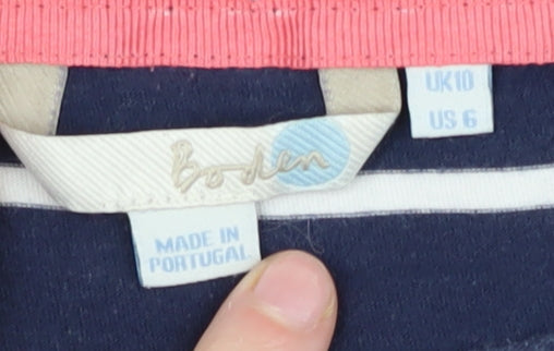 Boden Women's Blue Striped T-Shirt Dress, Size 10