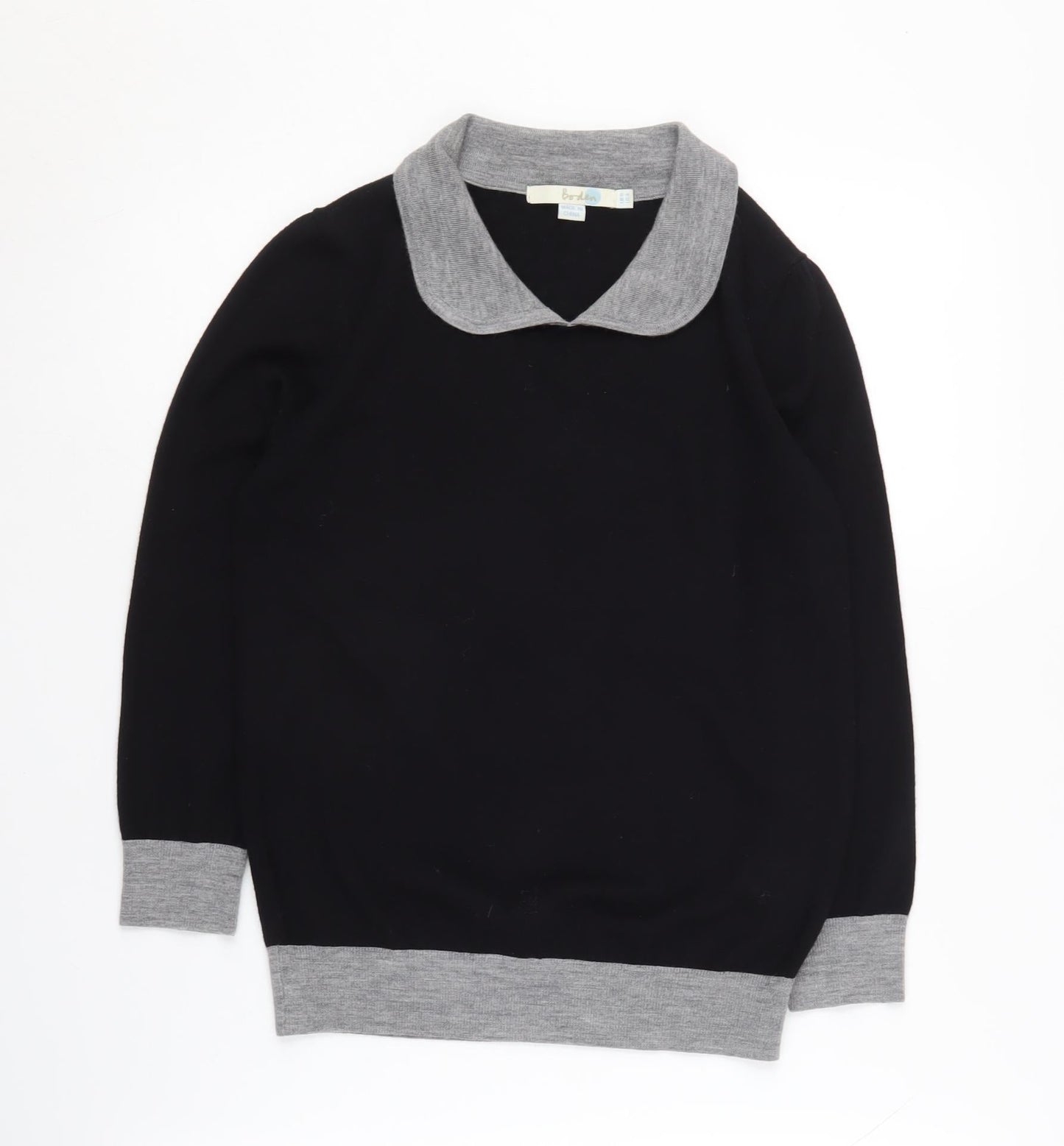 Boden Women's Black Collared Wool Jumper Size 8