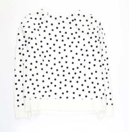 Boden Women's White Polka Dot Sweatshirt M