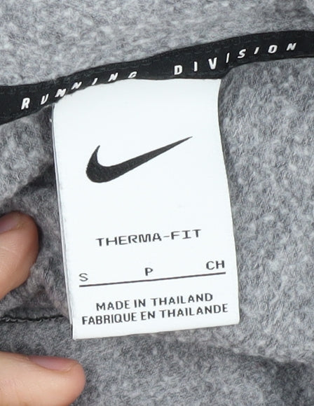 Nike Men's Grey Therma-Fit Hoodie, Size S, Running