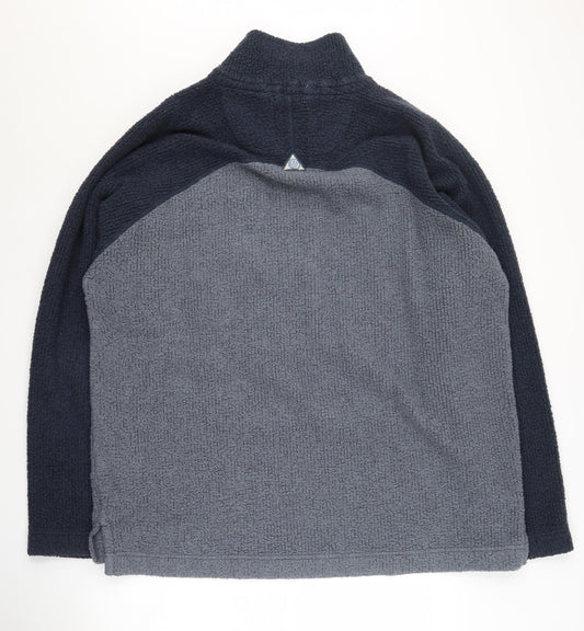 Fat Face Men's XL Blue 1/4 Zip Knit Wool Blend Sweatshirt