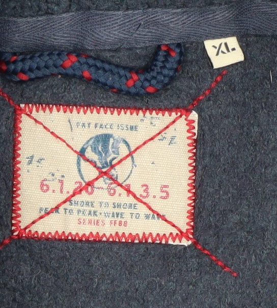 Fat Face Men's XL Blue 1/4 Zip Knit Wool Blend Sweatshirt