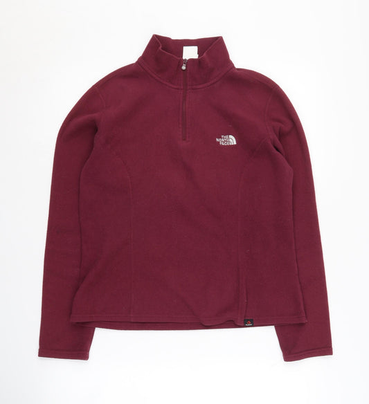 The North Face Women's Red Fleece Henley Sweatshirt Medium