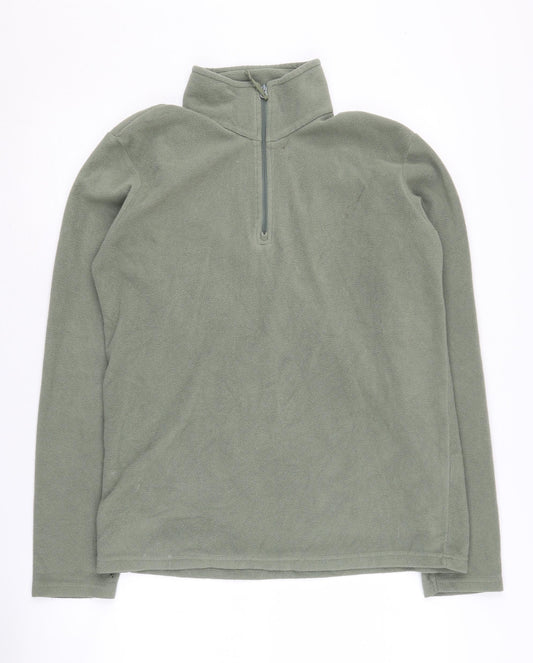 Mountain Warehouse Men's Green XS 1/4 Zip Fleece Sweatshirt