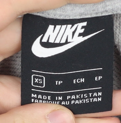 Nike Men's Grey XS Pullover Hoodie with Logo