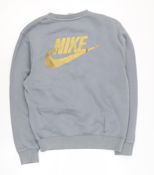 Nike XS Men's Grey Logo Pullover Sweatshirt