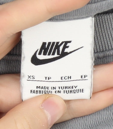 Nike XS Men's Grey Logo Pullover Sweatshirt