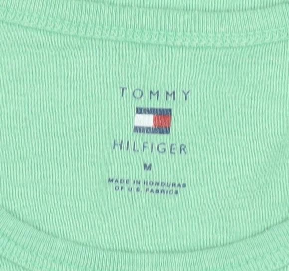 Tommy Hilfiger Women's Green T-Shirt, M, Casual Art Style