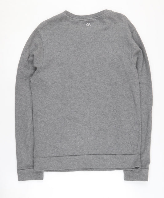 Calvin Klein Men’s Grey Logo Pullover Sweatshirt S