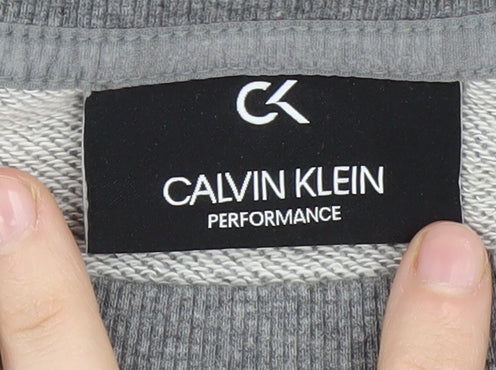 Calvin Klein Men’s Grey Logo Pullover Sweatshirt S